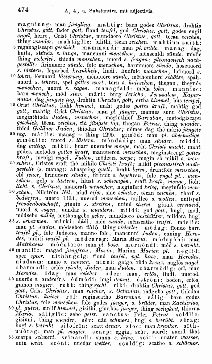 HELIAND herausgegeben von Eduard Sievers (1878) p.  474.