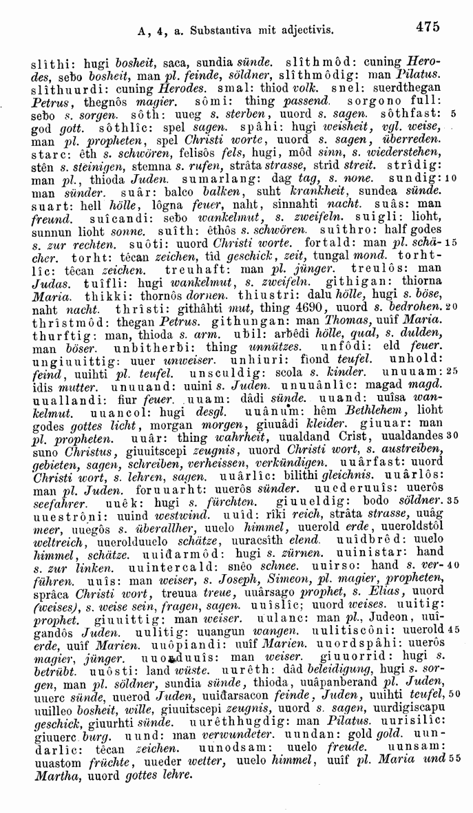 HELIAND herausgegeben von Eduard Sievers (1878) p.  475.