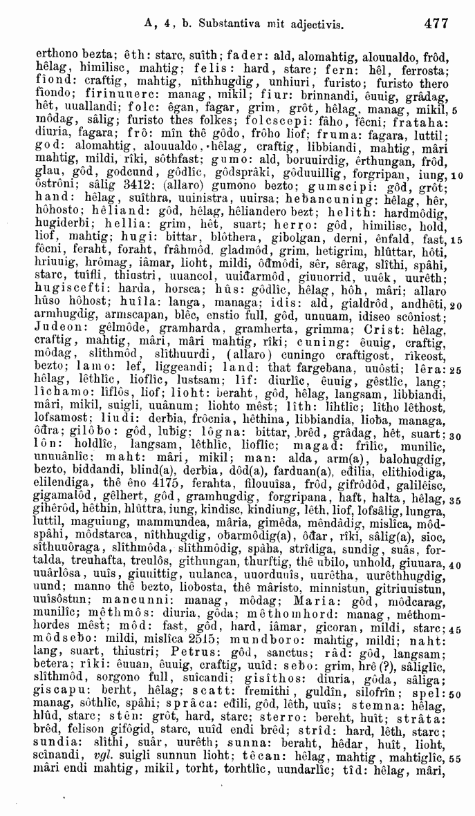 HELIAND herausgegeben von Eduard Sievers (1878) p.  477.
