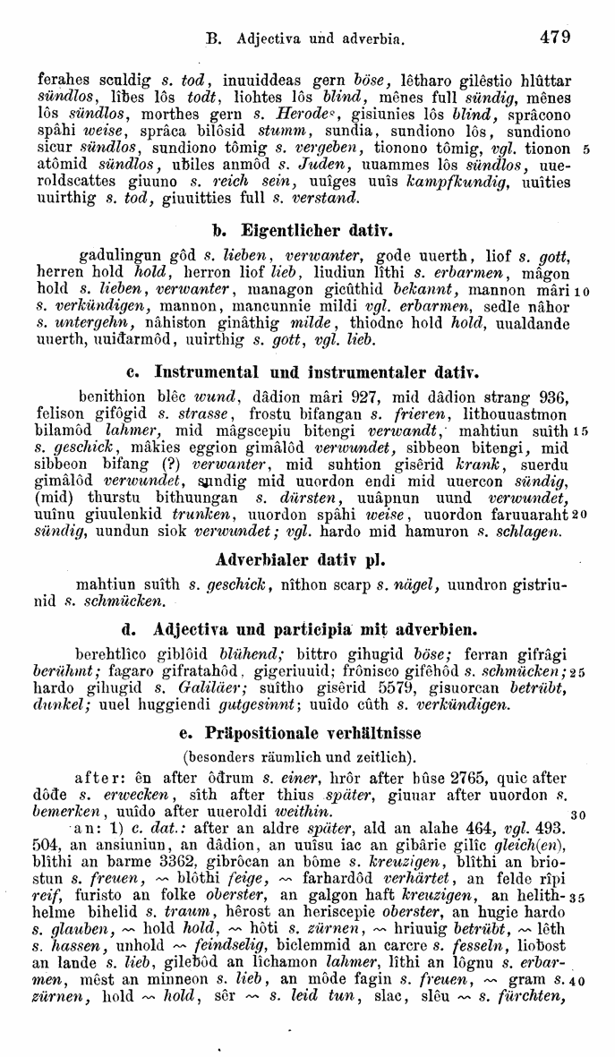 HELIAND herausgegeben von Eduard Sievers (1878) p.  479.