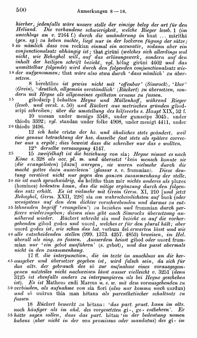 HELIAND herausgegeben von Eduard Sievers (1878) p.  500.