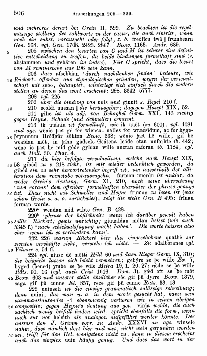 HELIAND herausgegeben von Eduard Sievers (1878) p.  506.
