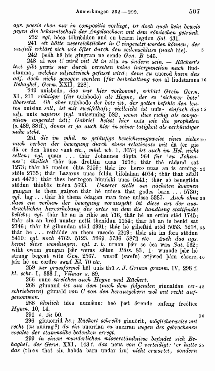 HELIAND herausgegeben von Eduard Sievers (1878) p.  507.