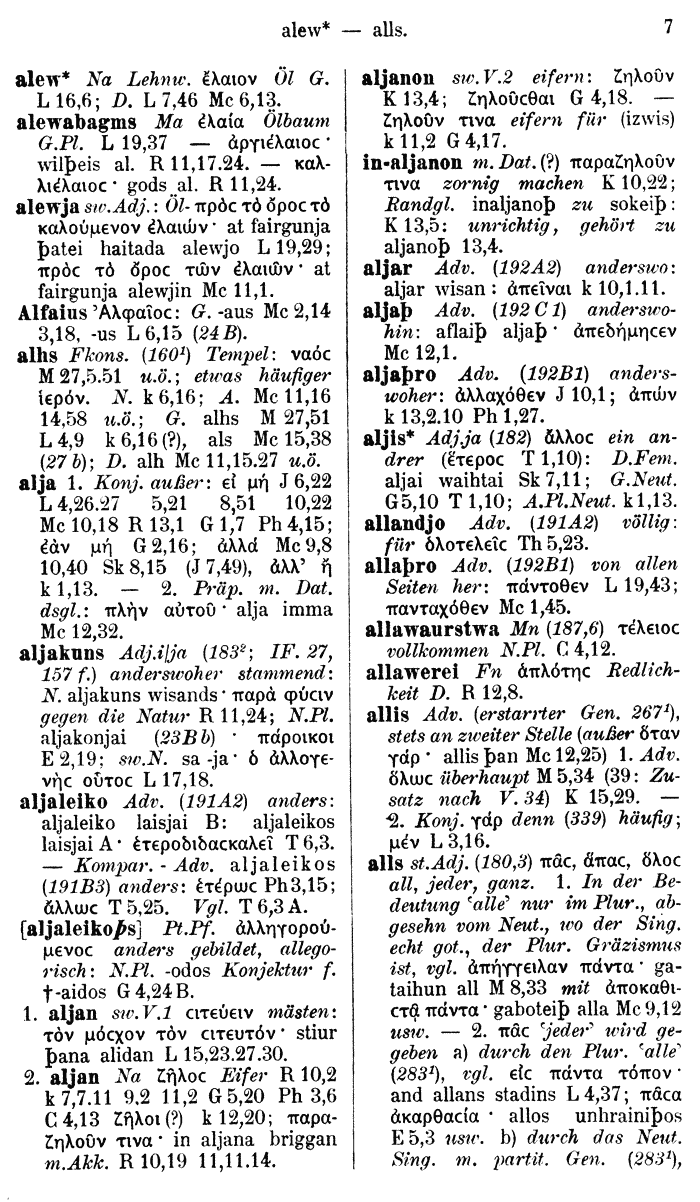 Wilhelm Streitberg 1910: Gotisch-Griechisch-Deutsches Wrterbuch p. 7.