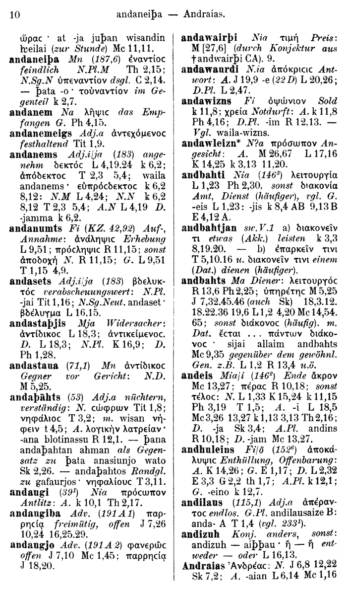 Wilhelm Streitberg 1910: Gotisch-Griechisch-Deutsches Wrterbuch p. 10.