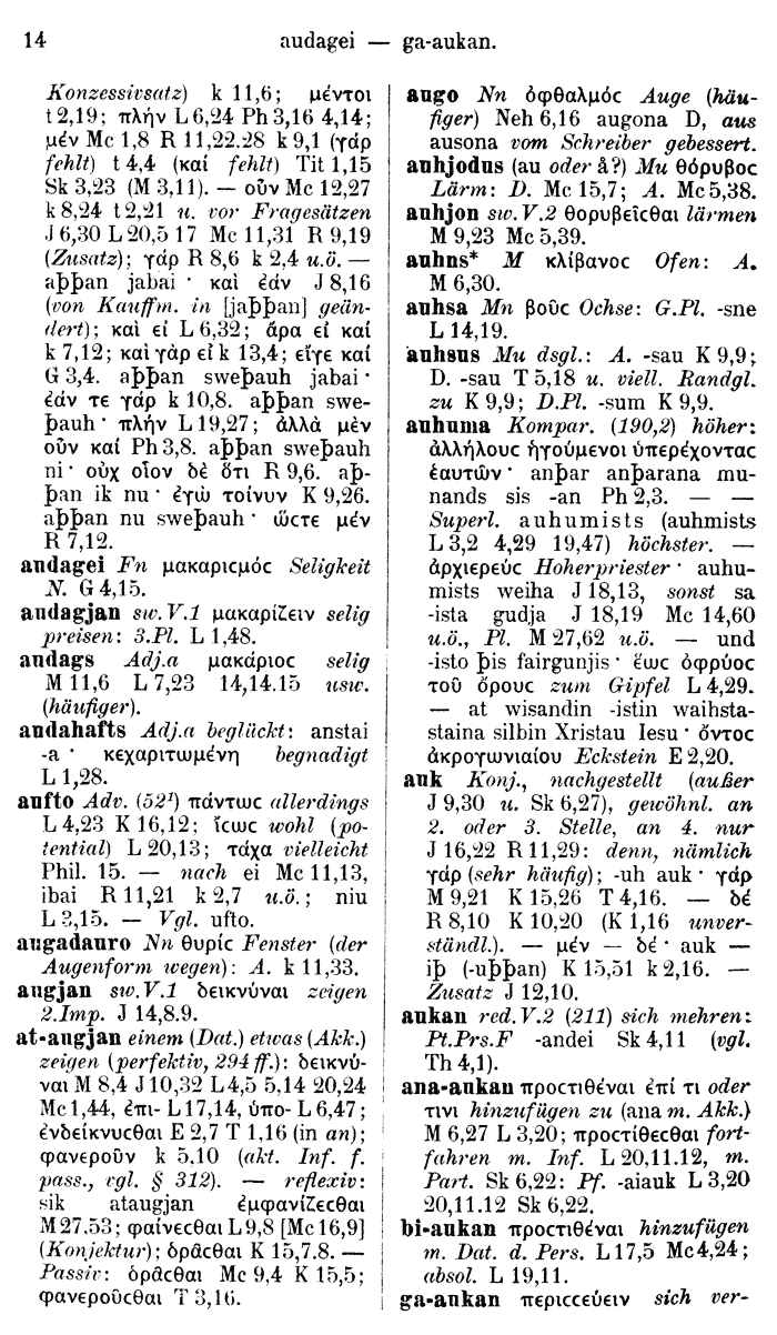 Wilhelm Streitberg 1910: Gotisch-Griechisch-Deutsches Wrterbuch p. 14.