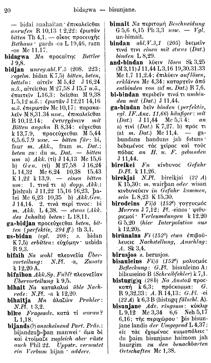 Wilhelm Streitberg 1910: Gotisch-Griechisch-Deutsches Wrterbuch p. 20.