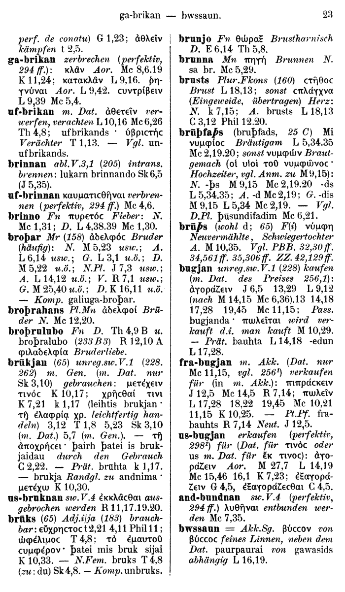 Wilhelm Streitberg 1910: Gotisch-Griechisch-Deutsches Wrterbuch p. 23.