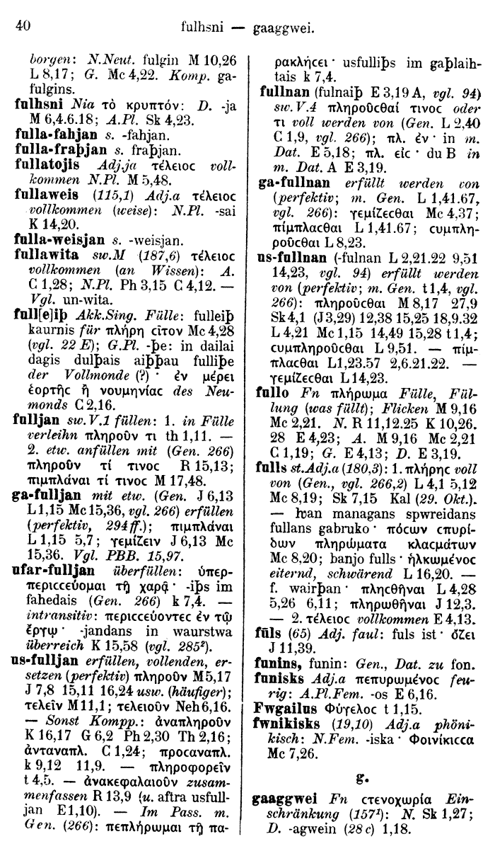 Wilhelm Streitberg 1910: Gotisch-Griechisch-Deutsches Wrterbuch p. 40.