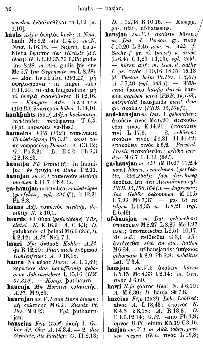 Wilhelm Streitberg 1910: Gotisch-Griechisch-Deutsches Wrterbuch p. 56.