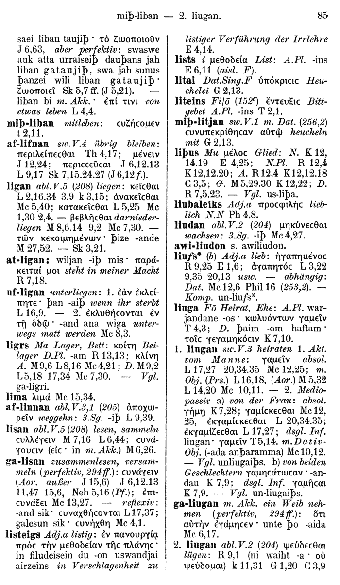 Wilhelm Streitberg 1910: Gotisch-Griechisch-Deutsches Wrterbuch p. 85.