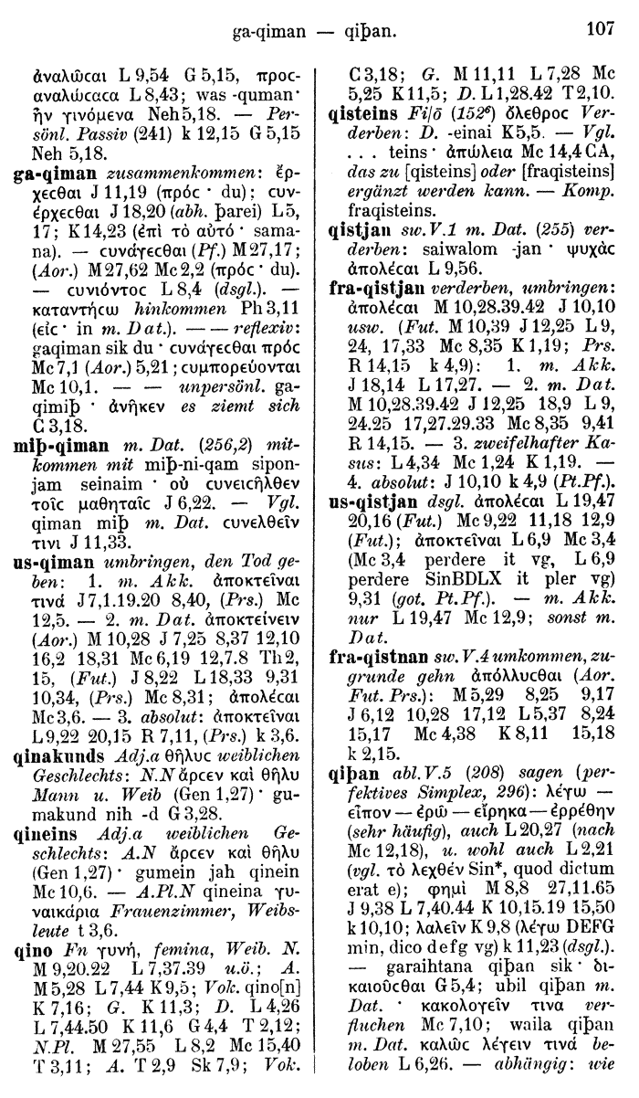 Wilhelm Streitberg 1910: Gotisch-Griechisch-Deutsches Wrterbuch p. 107.