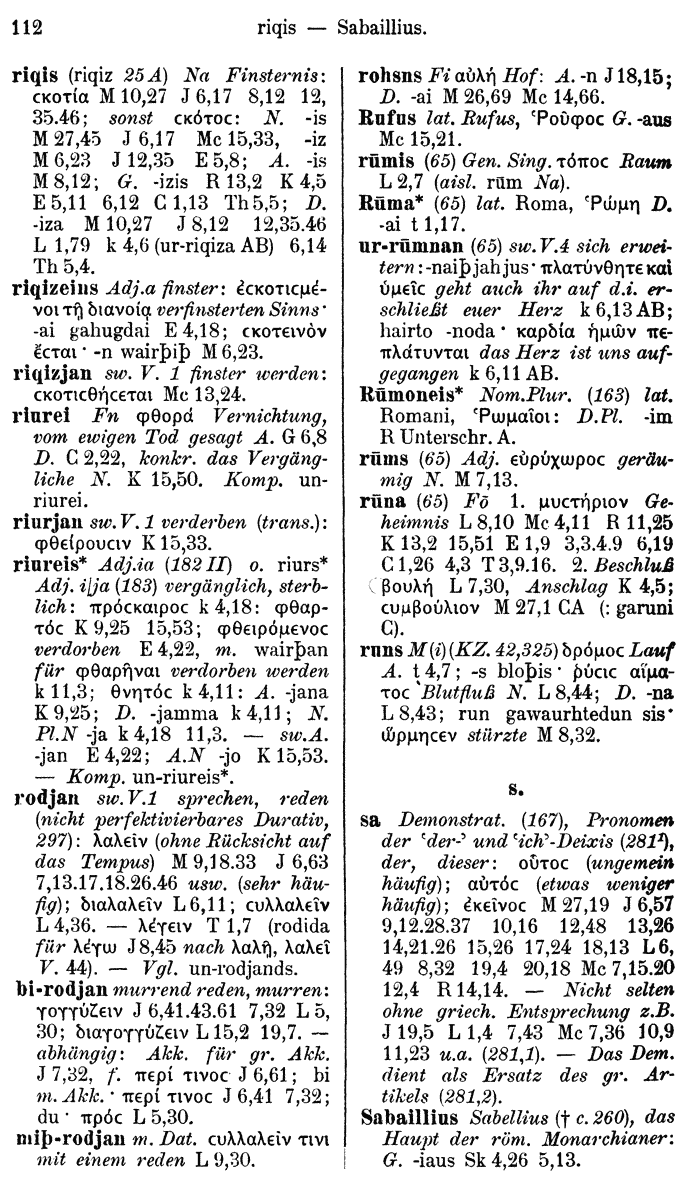 Wilhelm Streitberg 1910: Gotisch-Griechisch-Deutsches Wrterbuch p. 112.