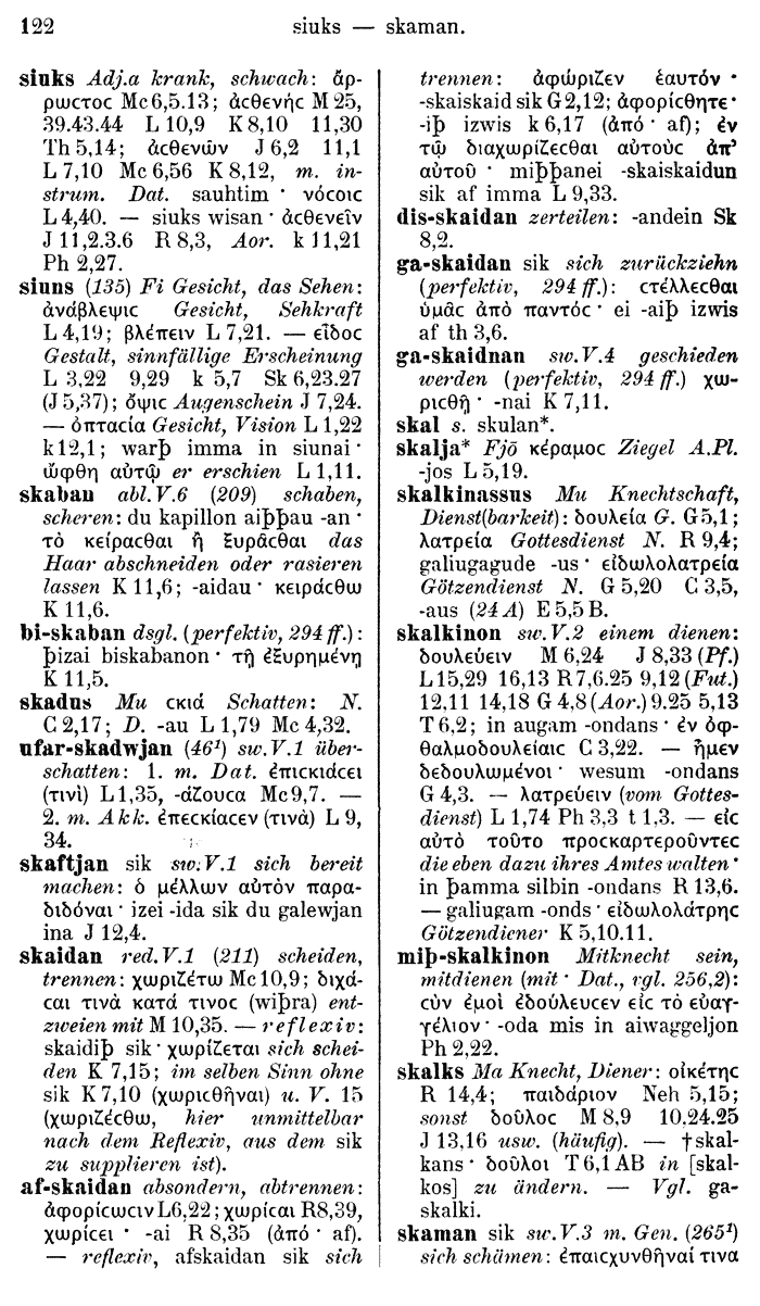 Wilhelm Streitberg 1910: Gotisch-Griechisch-Deutsches Wrterbuch p. 122.