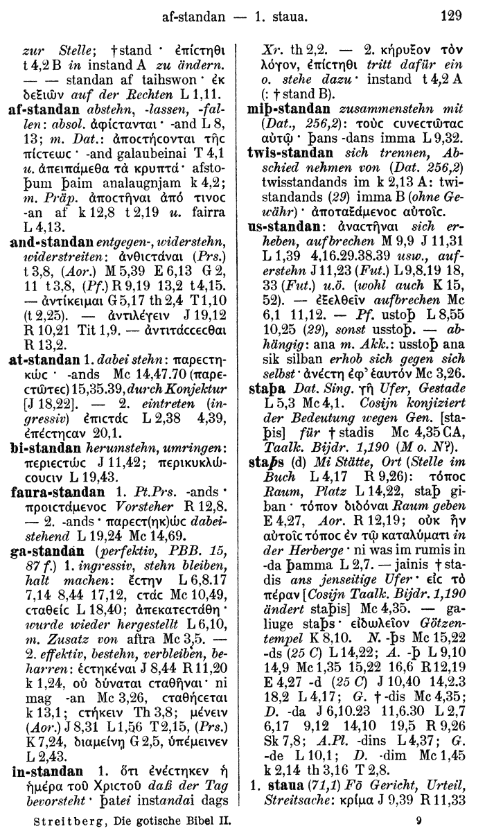 Wilhelm Streitberg 1910: Gotisch-Griechisch-Deutsches Wrterbuch p. 129.