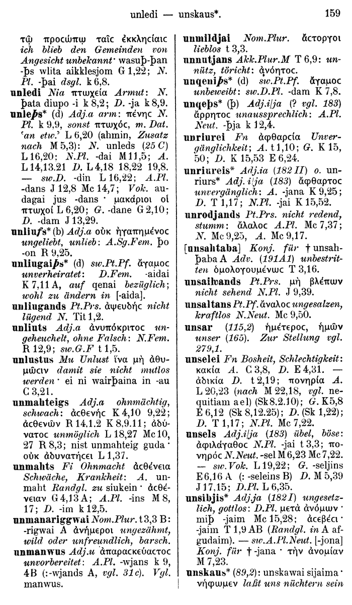 Wilhelm Streitberg 1910: Gotisch-Griechisch-Deutsches Wrterbuch p. 159.