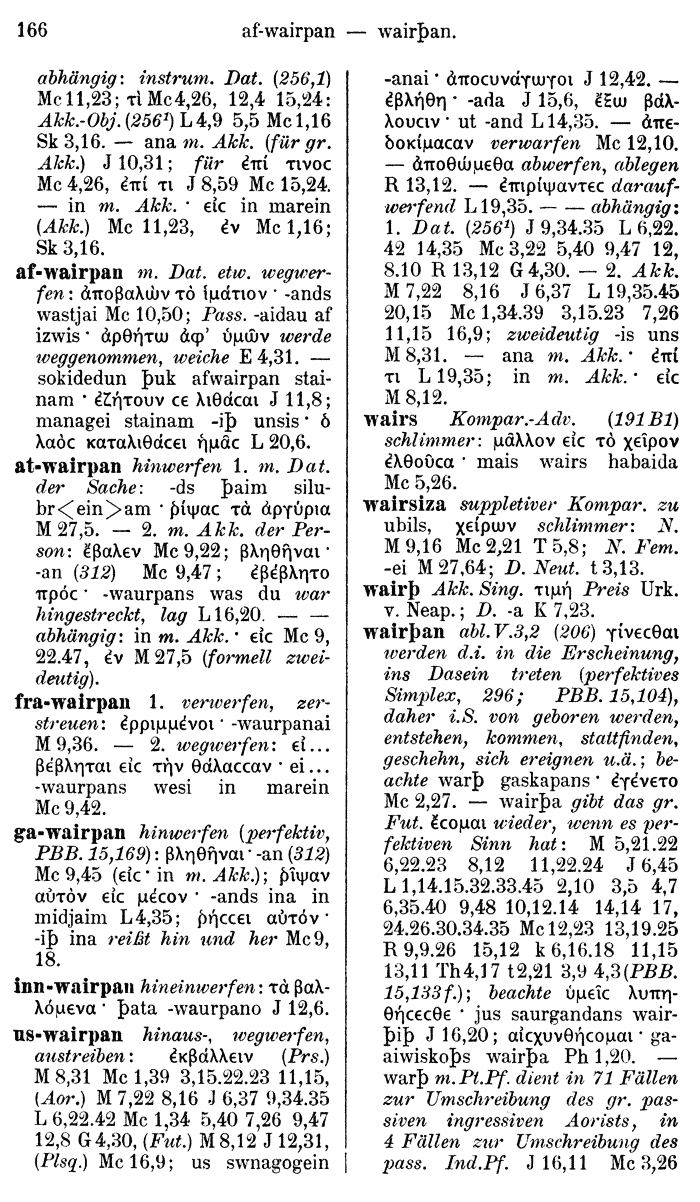 Wilhelm Streitberg 1910: Gotisch-Griechisch-Deutsches Wrterbuch p. 166.