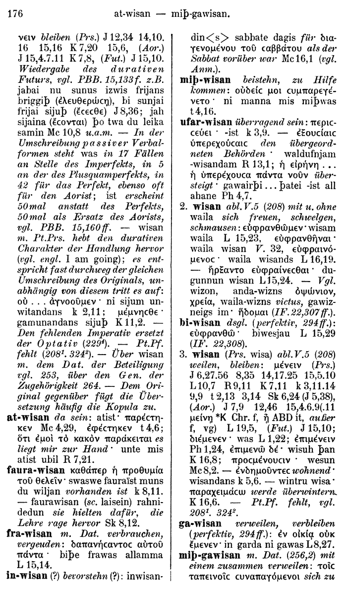 Wilhelm Streitberg 1910: Gotisch-Griechisch-Deutsches Wrterbuch p. 176.