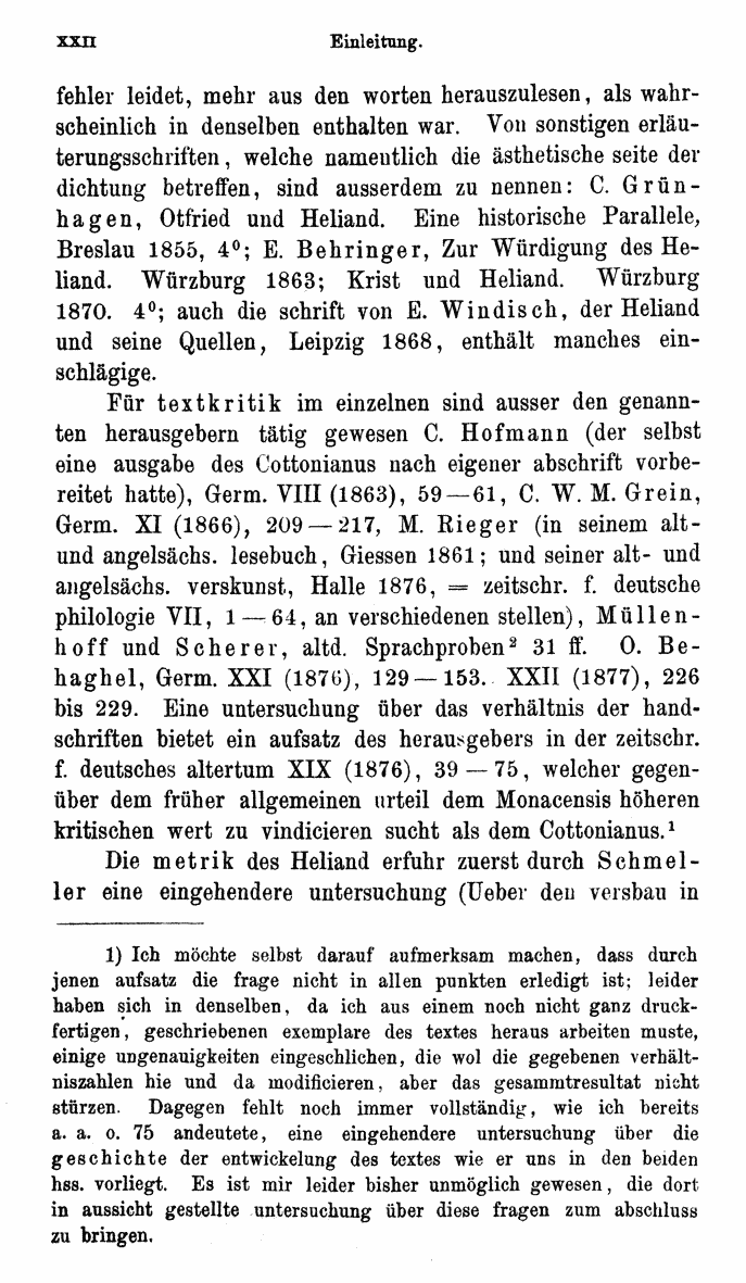 HELIAND herausgegeben von Eduard Sievers (1878) p.  xxii.