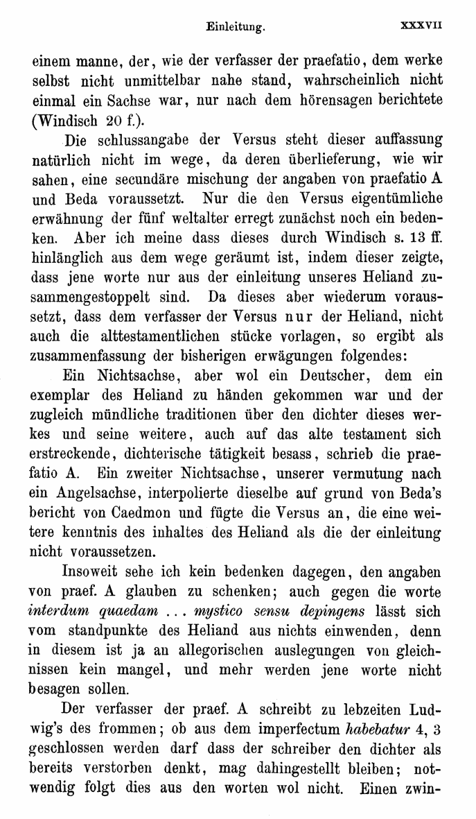 HELIAND herausgegeben von Eduard Sievers (1878) p.  xxxvii.