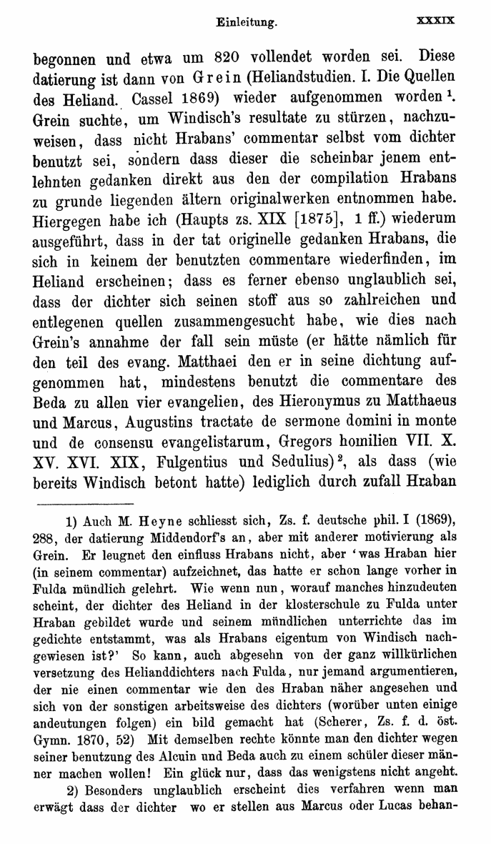 HELIAND herausgegeben von Eduard Sievers (1878) p.  xxxix.