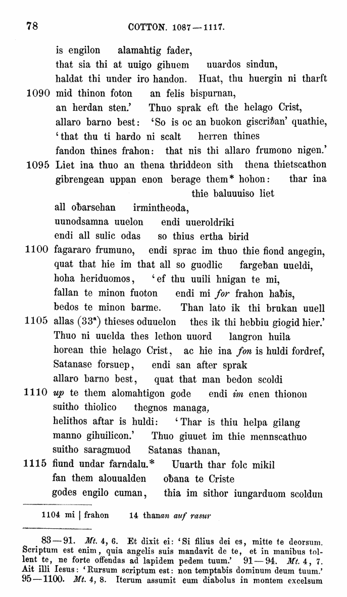 HELIAND herausgegeben von Eduard Sievers (1878) p.  78.