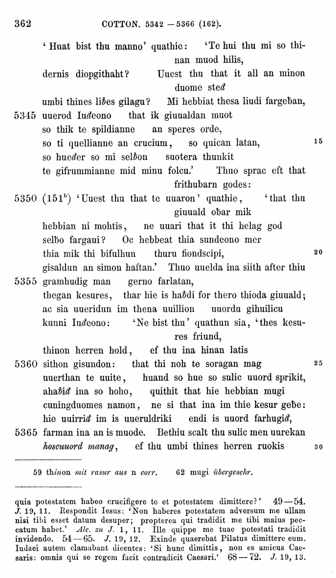 HELIAND herausgegeben von Eduard Sievers (1878) p.  362.