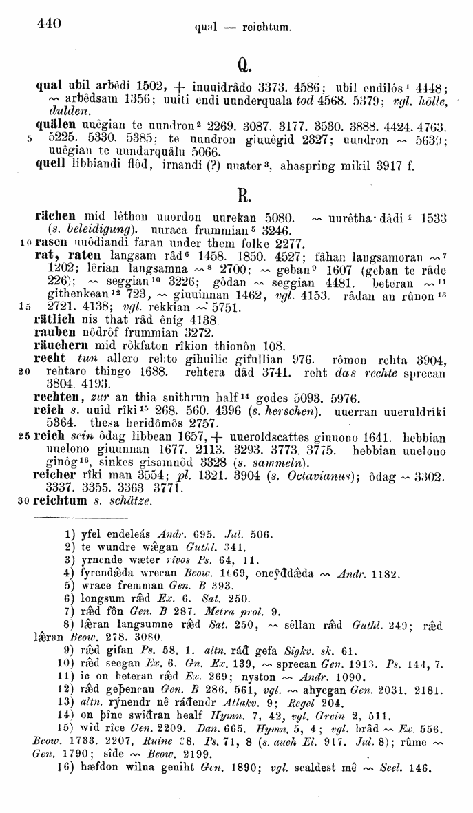 HELIAND herausgegeben von Eduard Sievers (1878) p.  440.