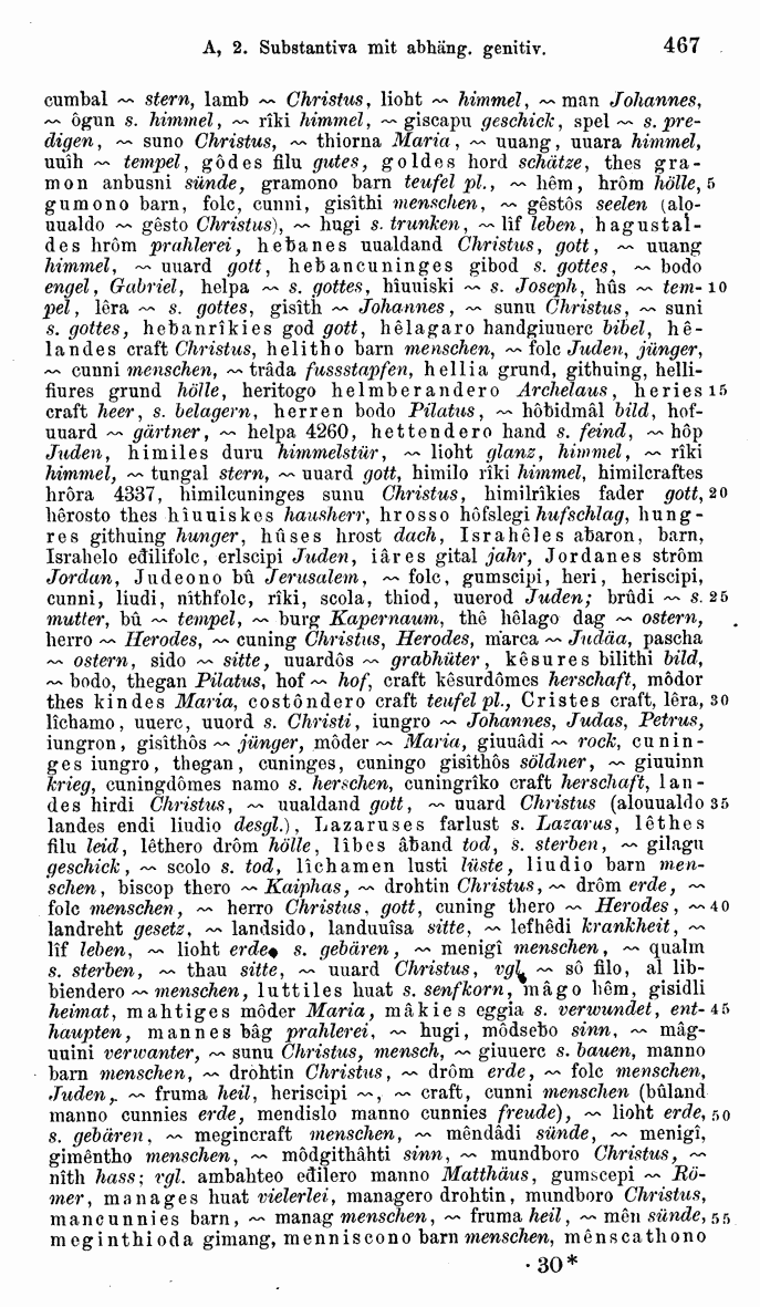 HELIAND herausgegeben von Eduard Sievers (1878) p.  467.