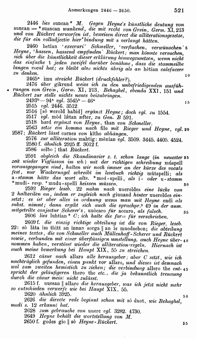 HELIAND herausgegeben von Eduard Sievers (1878) p.  521.
