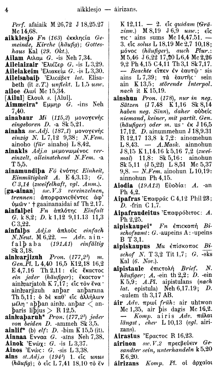 Wilhelm Streitberg 1910: Gotisch-Griechisch-Deutsches Wrterbuch p. 4.