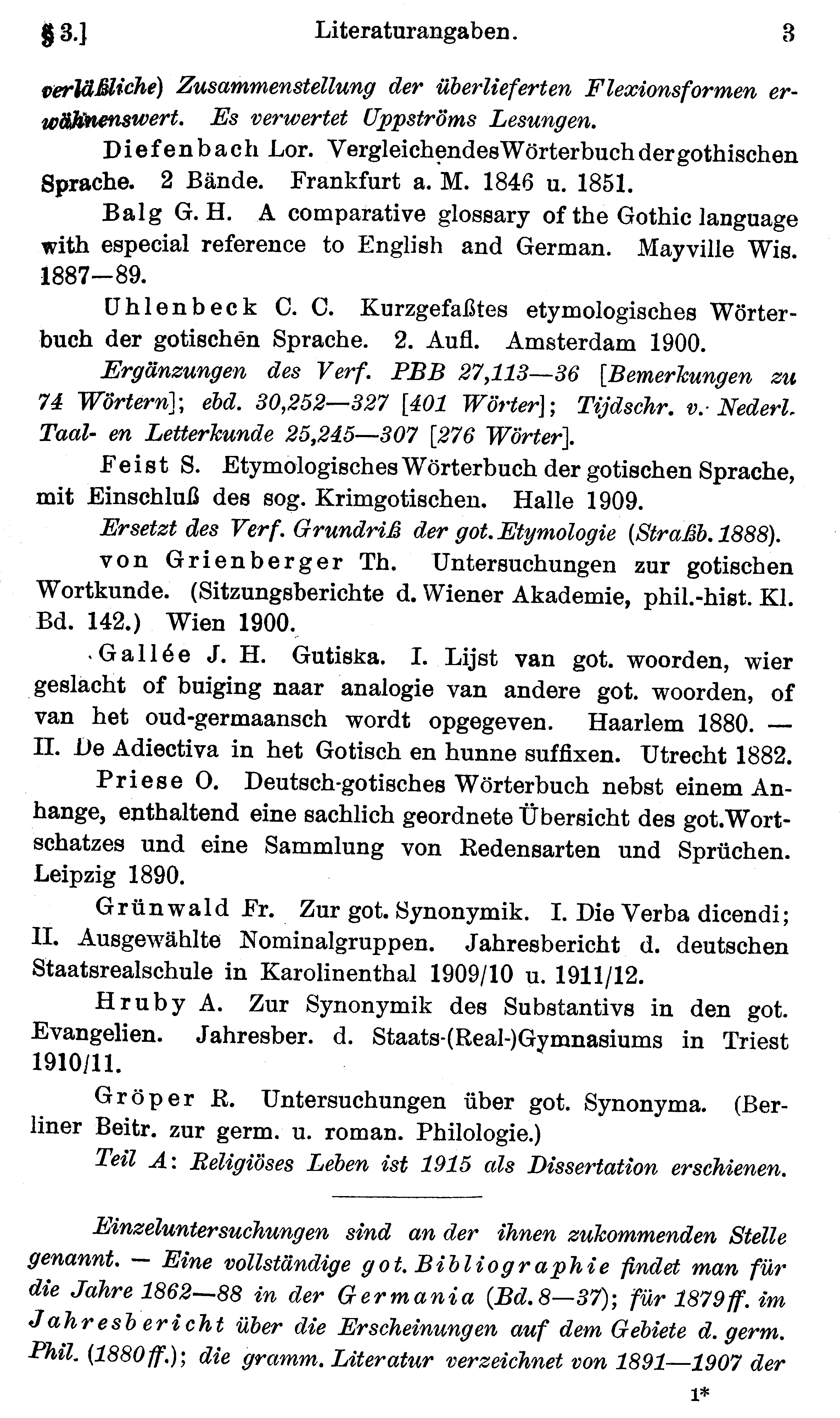 facsimile image (Streitberg 1920, p. 3)