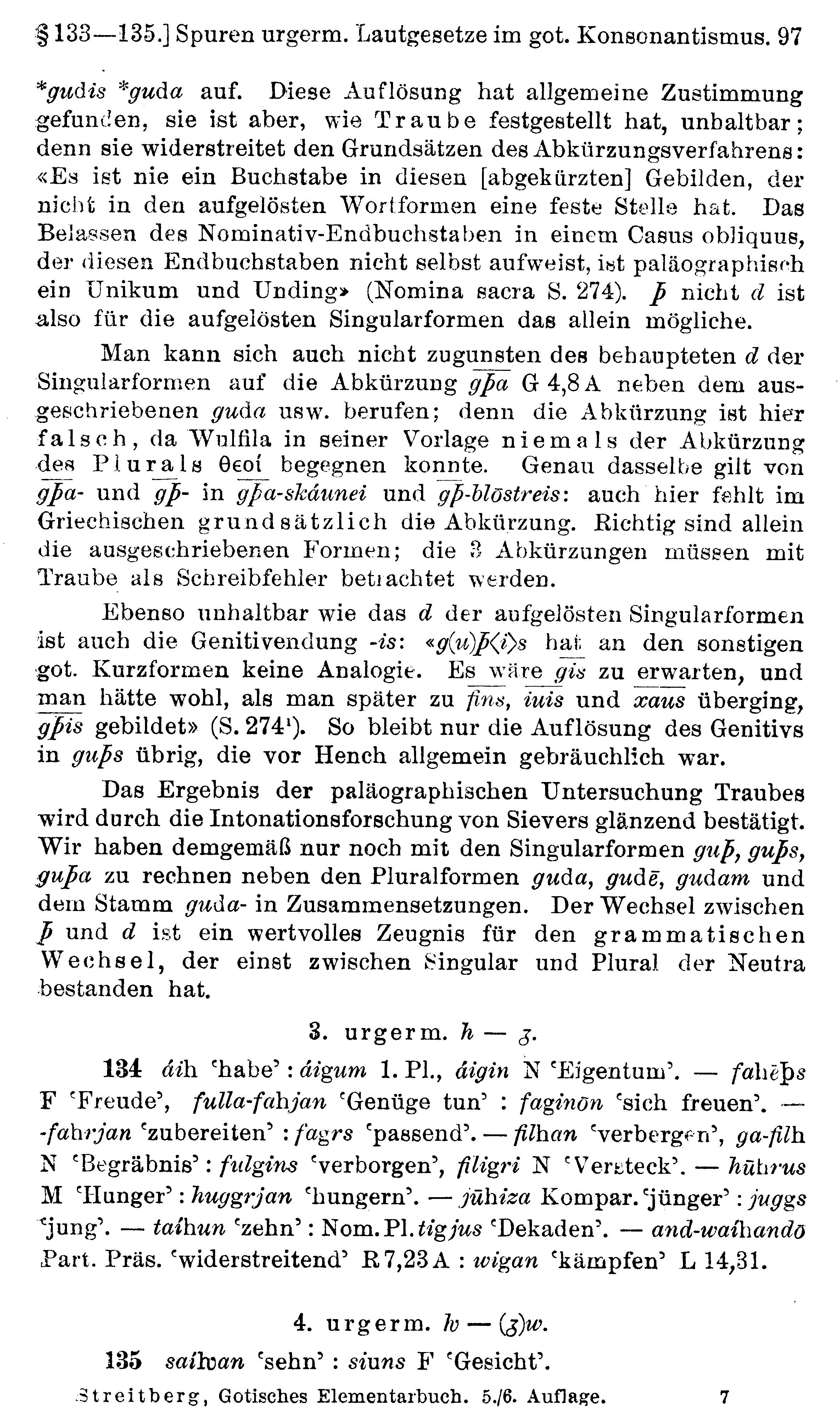 facsimile image (Streitberg 1920, p. 97)