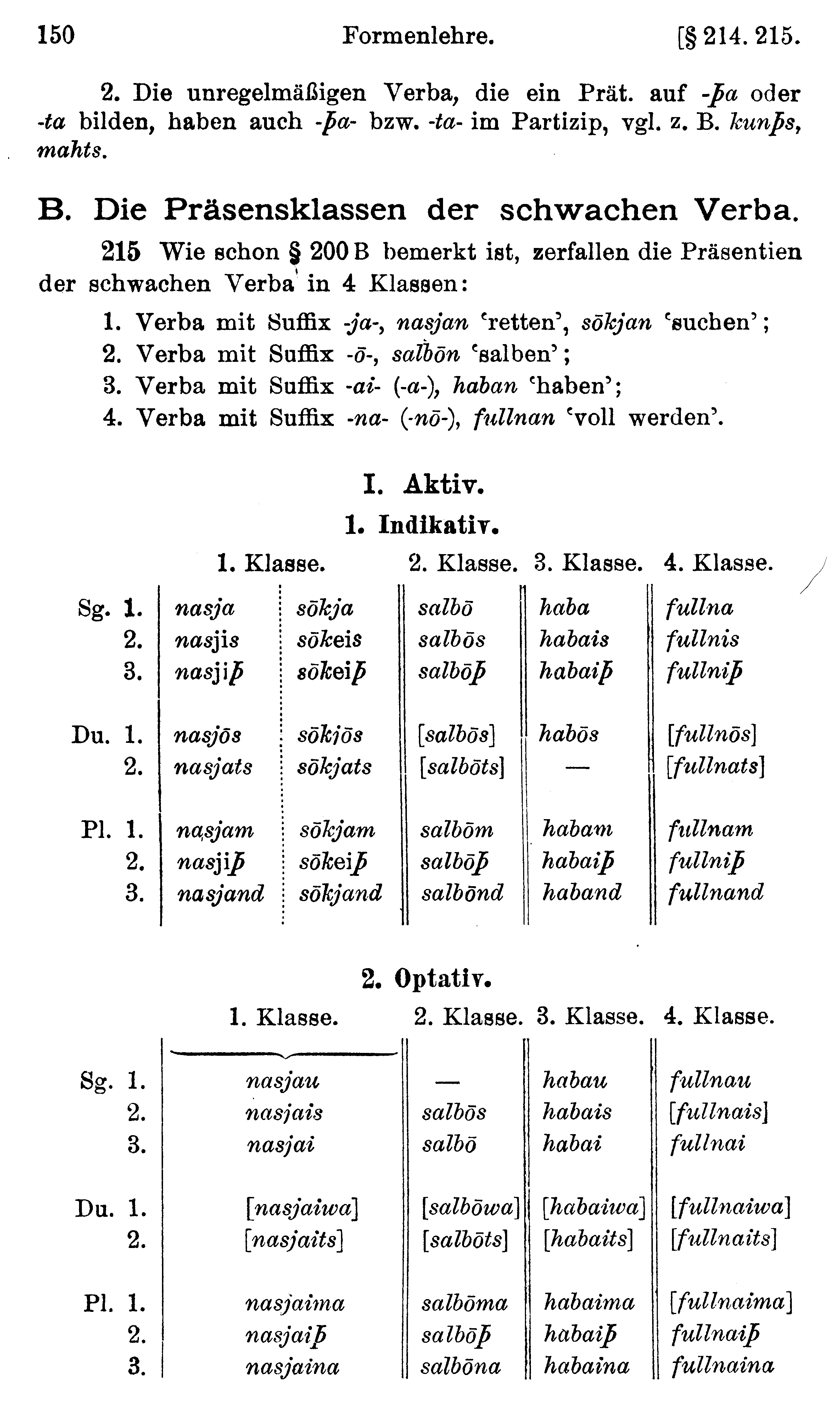 facsimile image (Streitberg 1920, p. 150)
