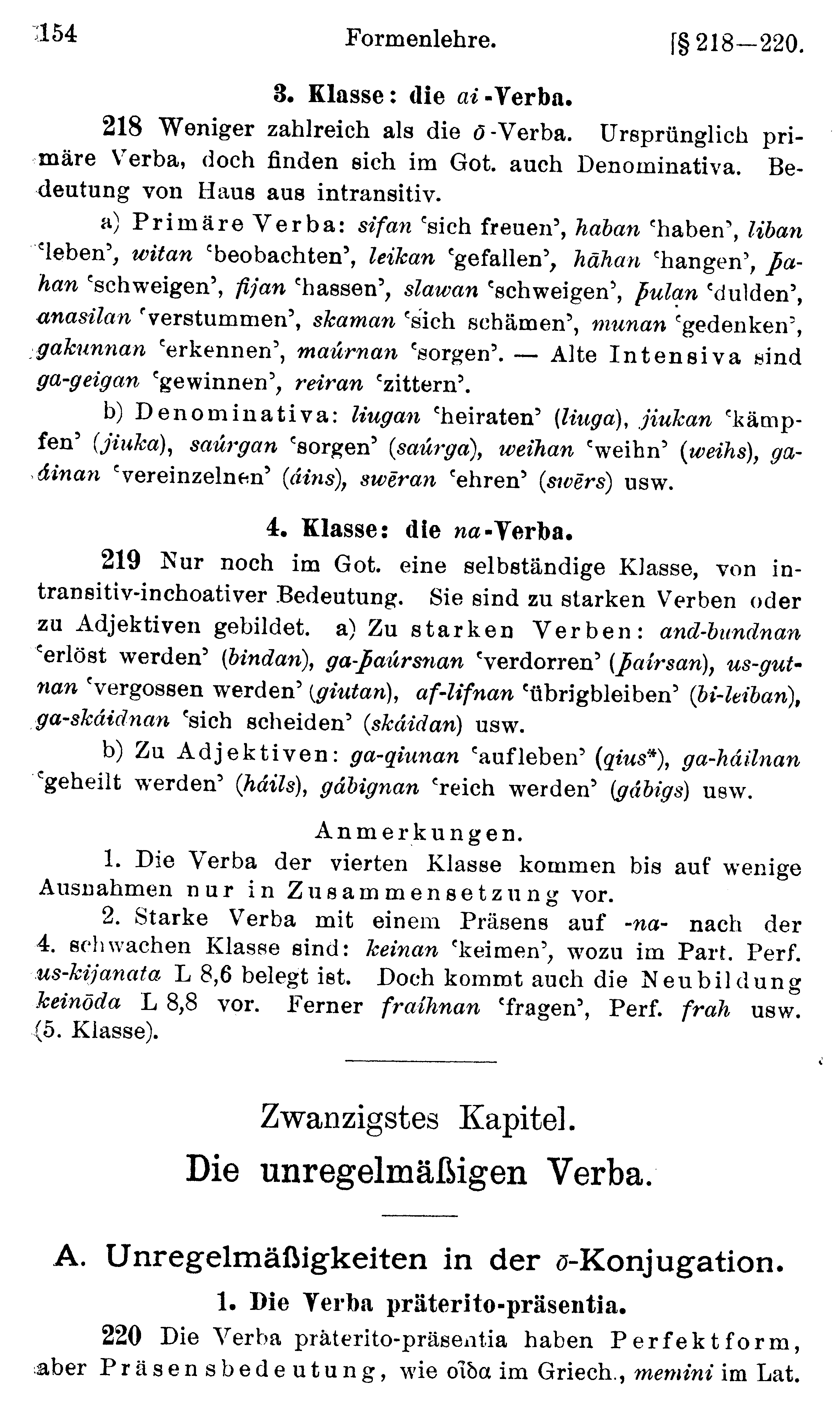 facsimile image (Streitberg 1920, p. 154)